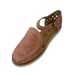 Macarena Collection Sandals women Huarache Sandal Colorful Leather Mexican Style Color Tan Sunflower die cut 040, Tan, 6 UK