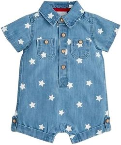 Mud Pie Children's Denim Star Shortall; 3-6M