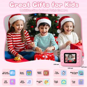 Hangrui Kids Instant Print Camera – Pink, Instant Photo Toy