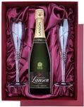 Lanson Le Black Creation Brut Champagne in Red Luxury Presentation Set With Flutes 75cl 12.5% abv