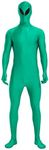 Full Bodysuit Unisex Spandex Stretch Adult Costume Zentai Disappearing Man Body Suit, Green Alien, Medium