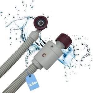 Lichtblau Aquastop Hose Size 2.5 m 2796 Connection Washing Machine Dishwasher I 3/4 Inch Angle/Straight Including Safety Valve and Dirt Strainer I Inlet Hose Universal Use