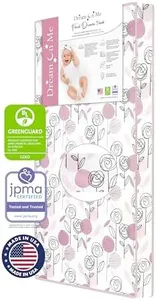 Dream On Me Floral Dreams Firm Fiber Baby Crib Mattress, Greenguard Gold and JPMA Certified, Fits All Standard Cribs and Toddler Beds, Waterproof Sleep Surface & Machine Washable Cover