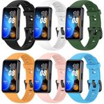 Monuary 6 Pieces Straps Compatible with HUAWEI Band 9 and HUAWEI Band 8, Colorful Silicone Replacement Strap for Huawei Band 9/Band 8