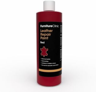 Furniture Clinic Leather Repair Paint | 2-in-1 Seal and Color | Use on Scratches, Tears, and Holes in Car Seats, Furniture | Quick and Easy Leather Repair Kit for Furniture (Red, 500ml / 17oz)