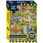 Webby Construction Site Illustration Jigsaw Puzzle, 252 Pieces - Kid, Multicolor