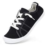 STQ Slip On Canvas Shoes for Womens Comfy Casual Fashion Soft Sneakers Black US 8.5