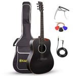 Kadence Slowhand Jumbo Semi Acoustic Guitar(Sh04) – Premium Black Spruce Wood with Heavy Padded Bag, Guitar Cable, Pro Capo, Set Of Strings, Picks with Learning Course