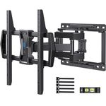 Pipishell Full Motion TV Wall Mount for Most 37-75 inch TVs up to 100 lbs, Wall Mount Bracket with Dual Articulating Arms, Swivel, Tilt, Max VESA 600x400mm, TV Mount Fits 12”/16” Wood Studs, PILF6