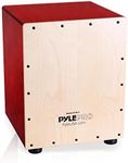 Pyle Snare Style Birch Wood Compact Acoustic Jam Cajon - Wooden Hand Drum Percussion Beat Box with Internal Snares, Deep Bass, Classic Slap, and Crackle Sound - For Kids, Teens, and Adults - PCJD25