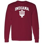 NCAA Officially Licensed College - University Team Color Arch Logo Long Sleeve, Indiana Hoosiers Cardinal, Medium