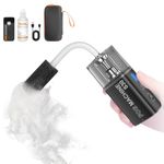 LYNCA Fog Machine, Portable Mini Smoke Machine with Fluid, Wireless Remote Control, Dry Ice Effect, Battery Powered, Handheld Fogger for Photography, Halloween, Indoor Small Parties, Wedding,Black