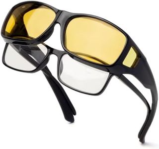 Face Shadow Polarized Night Driving Glasses Fit Over Glasses Anti Glare HD Night Vision Glasses for Women Men