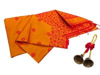 SATIKA VASTRAM Tussar Silk Saree Floral Plant Thread Weaving Border And Rich Pallu Attach Blouse Piece (Orange)