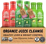 Karviva Organic Juice Cleanse for Sugar Detox & Weight Control - Ancient Eastern Remedies for Healthy Digestion & Gentle Detox with Sprouts, Aloe Vera - Prebiotic Fiber, Electrolytes & Antioxidants (6 BPA-Free Bottles, 12 fl oz Each)