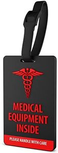 Shacke Medical Equipment Luggage Tag for Respiratory Devices (Black/Vertical)