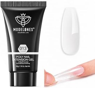 MODELONES Poly Nail Gel Builder 50ML 1.76oz Clear Color Nail Extension Gel Enhancement Nail Thickening Acrylic Extension Trial Professional Technician Tool