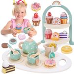 Toddler Girl Toys, Wooden Tea Set T