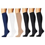 HARAVAL Sport 6 Pairs Compression Socks Women Men 20-30mmHg for Running Hiking