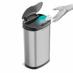 Ninestars DZT-50-13R Touchless Stylish Motion Sensor Dustbin with Lid|Automatic Stainless Steel Trash Can for Outdoor, Home, Office, Hotel, Bathroom, Kitchen| Fits 3C Batteries | 50 Litres