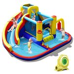 BOUNTECH Inflatable Water Slide, Mega Water Bounce House with Slide Combo for Kids Backyard Outdoor Fun w/735w Blower, Splash Pool, Blow up Waterslides Park Inflatables for Kids and Adults Party Gifts