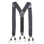 PELUCHE Blood Diamond Black Y Back 6 Clips Suspender (Strap Width- 3.5cm)