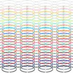 Cunno 100 Pcs Friendship Bracelets Bulk Wish Bracelets Adjustable String Heart Bracelet Star Bracelet Motivational Gifts for Women Girls(Heart Style)