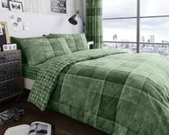 GC GAVENO CAVAILIA Printed Duvet Cover (260cm x 220cm) Geometric Green Bedding Sets | Super King Bed Set with Pillow Cases | Polycotton Bed Covers