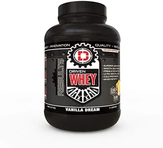 Driven WHEY- Grass Fed Whey Protein Powder: Delicious, Clean Protein Shake- Improve Muscle Recovery with 23 Grams of Protein with Added BCAA and Digestive Enzymes (Vanilla Dream, 5 lb)