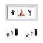 Baby Hand and Footprint Kit,Newborn Baby Picture Frame - Baby Prints Photo Keepsake Frame with 2 Safe Clean-Touch Inkless Ink Pad,Gift for New Parents or Baby Registry,Baby Shower Gifts.