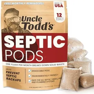 Uncle Todd's Septic Pods - Septic Tank Treatment - 12 Count One Year Supply - One Flush per Month - Free SMS & Email Reminders - Planet-Friendly and Powerful Solution for Septic Systems