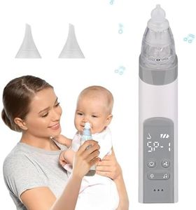 ESNNIE Nasal Aspirator for Baby, Electric Nose Aspirator for Toddler, Baby Nose Sucker, Automatic Nose Cleaner with 3 Silicone Tips, Adjustable Suction Level, Music and Light Soothing Function