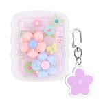 Newseego Airpods 1/2 Case Cover for Girls Women, Cute Flower Floral Pattern Wave Frame Soft TPU Shockproof Full Protection Cover with Keychain for Airpods 1/2 Charging Case