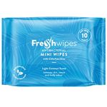 Fresh Wipes Mini Body Wipes 10 Pack Coconut Scent | Pocket-Sized No Rinse Chlorhexidine Wipes | Camping, Elderly, Disabled, Gym Goers, & Post Surgery | Wet Wipes for Adults- 10 count - Pack of 1