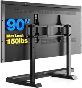 Rfiver Upgraded Universal Table Top TV Stand Steel TV Legs for 40 to 90 Inch Flat or Curved Screen TVs, Height Adjustable TV Stand Base, Center TV Stand Hold Up to 150lbs, Max VESA 800 x 400mm, Black