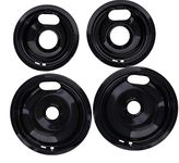 Kitchen Basics 101 Porcelain Drip Pan Set Replacement for Whirlpool W10288051 : 2 ea 6” 93169204b and 8" 93169205b