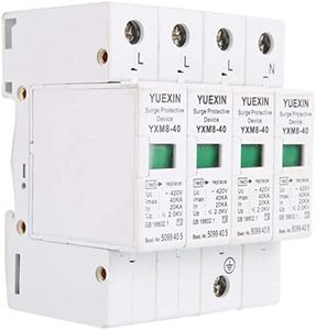 220V House Surge Protection, 4P 40KA House Surge Protection DIN Rail Low Voltage Protection Surge Protector for Lightning Protection Electrical Systems Household Appliances