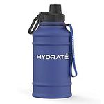 Hydrate Stainless Steel 1.3 Litre Water Bottle - Camo - BPA-free Metal Gym Water Bottle - Convenient Nylon Carrying Strap and Leak-Proof Screw Cap - Various Color Options