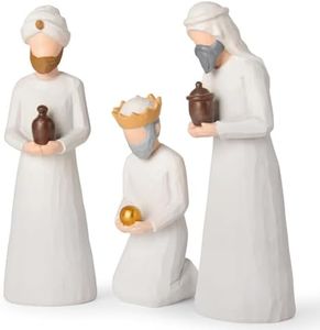 Nativity Set Three Wise Men - 8.7" Large Size Hand-Carved Resin Nativity Collection Figurines,3 Pcs Classic Nativity Scene Wisemen Figures Indoor 3 Kings Christmas Decorations Gifts for Holy Family