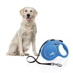 Flexi Original Retractable Dog Leash, New Classic Heavy Duty Tape Leash for Pets, Anti-Slip Grip Handle, 5 m/16 ft, Hold Up to 50 kg, Large, Blue