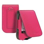 MEDMAX PU Leather Protective Case for Freestyle Libre 3 2 / Libre Reader, Lightweight Shockproof Diabetic Storage Carrying Case with Carabiner Clip and Handle (Magenta)