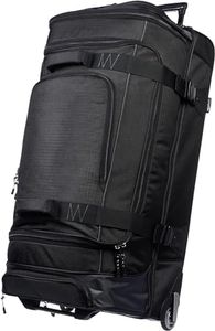 Amazon Basics Ripstop Wheeled Travel Duffel Bag, Telescoping Handle, 35", Black
