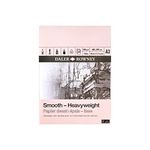 Daler-Rowney Smooth 220gsm A3 Heavyweight Drawing Paper Pad, Glued 1 Side, Acid-free, 25 Natural White Sheets, Ideal for Professional Artists & Students