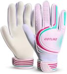 COTLIKE Soccer Goalie Gloves – Goalkeeper Gloves for Kids Boys Girls Youth, Goalie Gloves for Kids 8-12 with Strong Grips, 100% Latex Palms, Breathable & Protective Design for Training Match