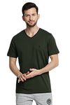 Van Heusen Regular Men Athleisure Smart Tech T-Shirt - Easy Stain Release, Anti Stat, Ultra Soft_60001_Hunter Green_L