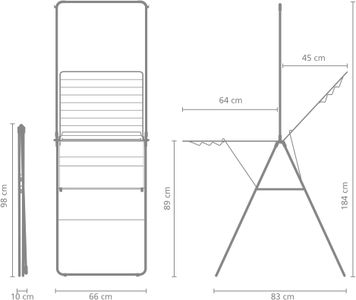 Brabantia HangOn Drying Rack 20m – Black Indoor Laundry Airer