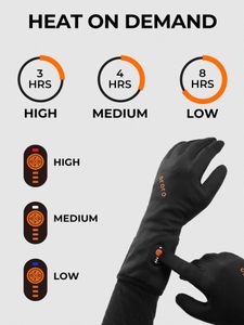 ORORO Heated Glove Liners, Black, Medium – Rechargeable Thermal Gloves