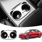 KSGMFED Cup Holder for Tesla Model 3/Y Center Console Cup Insert 2023 2022 2021 Upgraded Panda Cup Holder Organizer Storage Tray