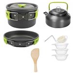 Hacer COMPSOR-303 Portable Camping Cooking Set Non-Stick Hiking Cookware Kit Pot Kettle Bowl Pan Sets Cookware for Outdoor Camping Picnic Hiking Utensils Kitchen Equipment