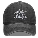 Jumsky Plant Lady Mom Embroideried Baseball Caps Washed Cotton Plain Trucker Dad Hat Black, Black, One Size